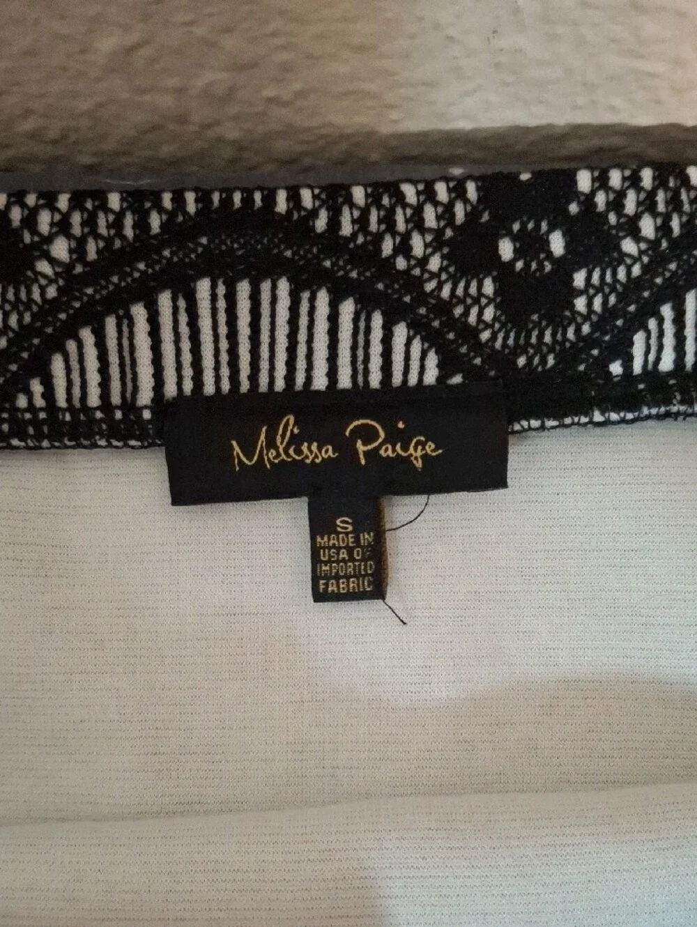 Melissa Paige Black Over White Lace-Pattern Pencil Skirt Size Small